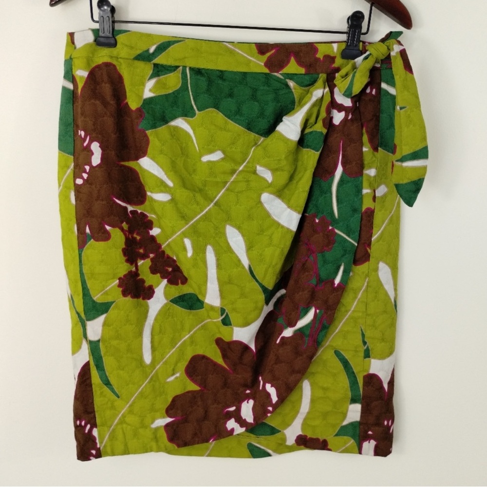 Trina Turk Wrap Skirt Size 12 Boho Lightweight USA Cotton Summer Beach